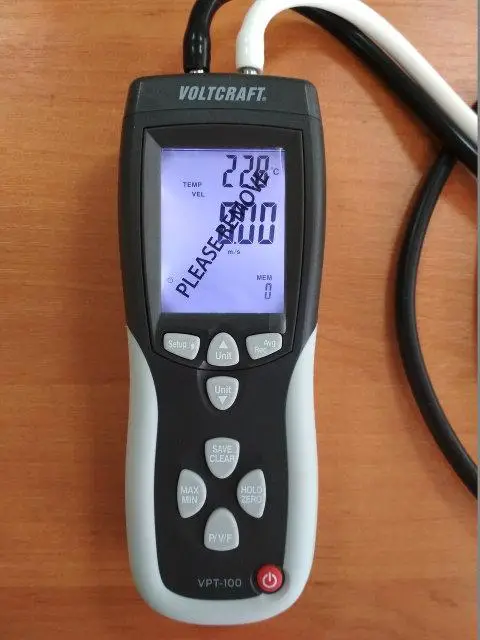 ��������� Voltcraft VPT-100 (1,0 - 80,0 �/�; 0 - 50 mbar; 0 - 99,9999 �3/���) �� ������ ������ ���� (��������)